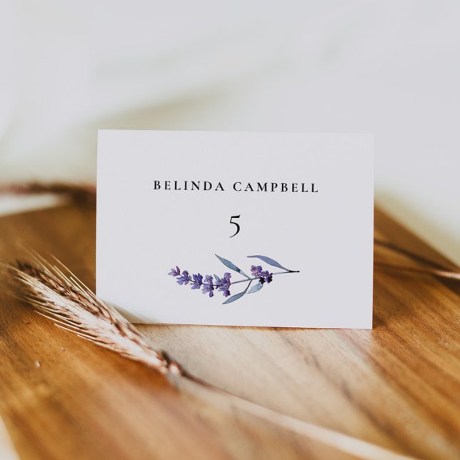 Elegant Lavender Wedding Guest Place Card (Creator Uploaded)
