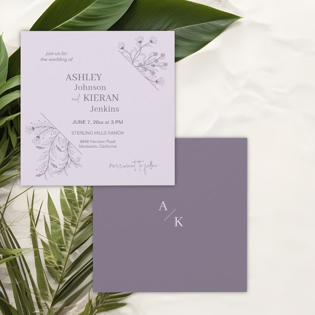 Elegant Lavender Wedding Invitation (Creator Uploaded)