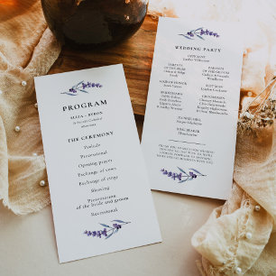 Elegant Lavender Wedding Programme