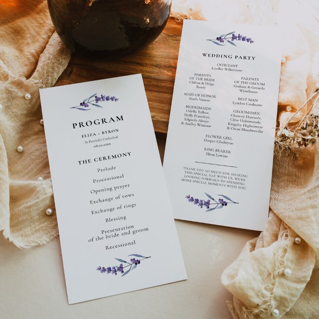 Elegant Lavender Wedding Programme (Creator Uploaded)