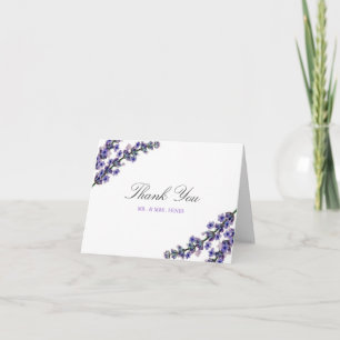 Elegant Lavender Wedding Thank You Card
