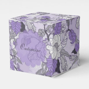 Elegant Lavender & White Floral Cube Favour Box