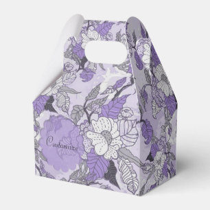 Elegant Lavender & White Floral Gable Favour Box