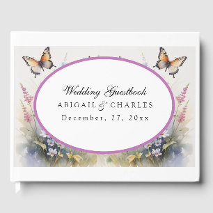 Elegant Lavender & Wildflower Bloom Guest Book