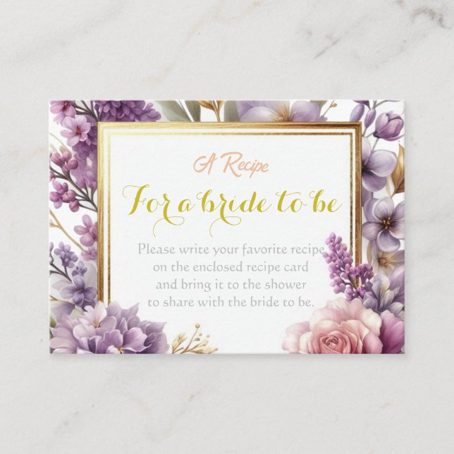 Elegant Lavender Wildflower Custom Enclosure Card (Front)