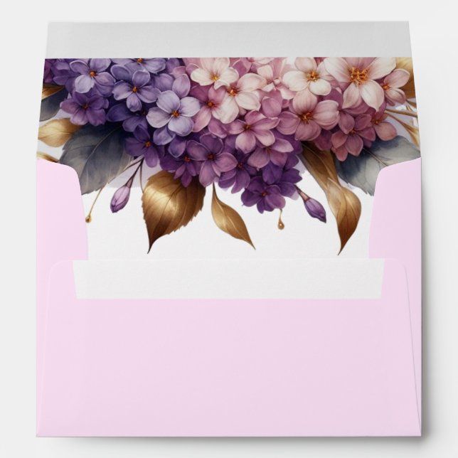 Elegant Lavender wildflower Custom Envelope (Back (Bottom))