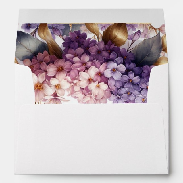 Elegant Lavender wildflower Custom Envelope (Back (Bottom))