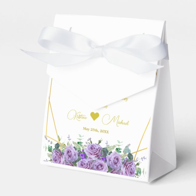 Elegant Lavender Wildflower Custom Favour Box (Front Side)