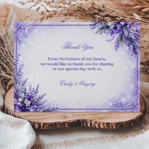 Elegant Lavender Winter Bloom Serenity Thank You Card