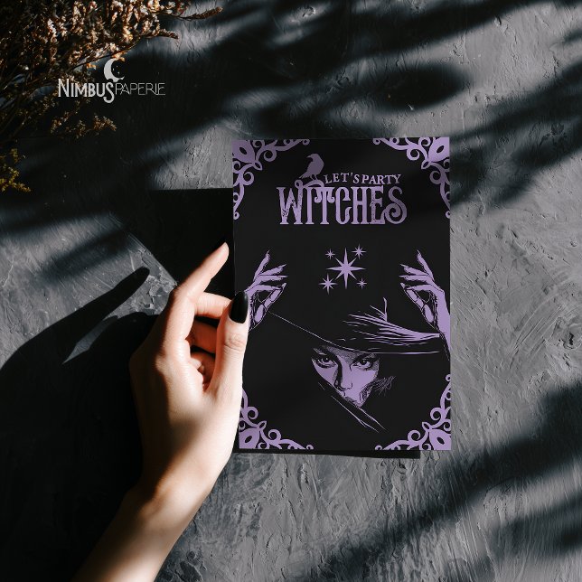 Elegant Lavender Witchy Halloween Invitation (Creator Uploaded)