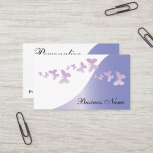 Elegant Lavender with Butterflies   Personalise Business Card
