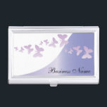 Elegant Lavender with Butterflies | Personalise Business Card Holder<br><div class="desc">Business Card Holder. ✔NOTE: ONLY CHANGE THE TEMPLATE AREAS NEEDED! 😀 If needed, you can remove the text and start fresh adding whatever text and font you like. 📌If you need further customisation, please click the "Click to Customise further" or "Customise or Edit Design" button and use our design tool...</div>