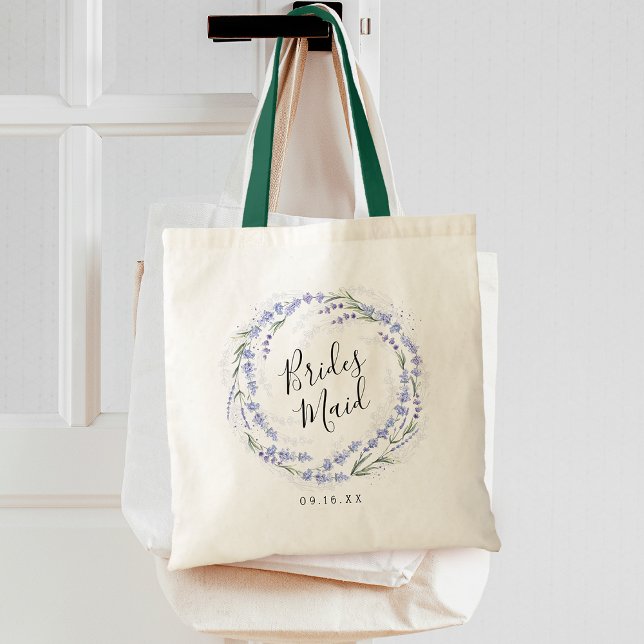 Elegant Lavender Wreath Bridesmaid Tote Bag (Elegant Lavender Wreath Bridesmaid Tote Bag)