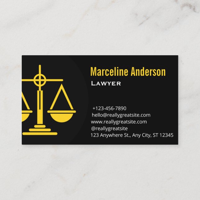 Elegant Law & Justice Business Card | Lawyer (Back)