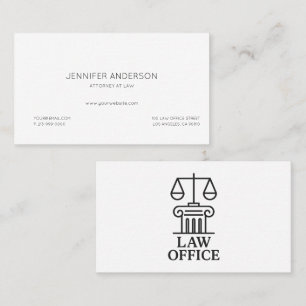 Elegant Law Office Logo   Attorney & Legal Busines Business Card