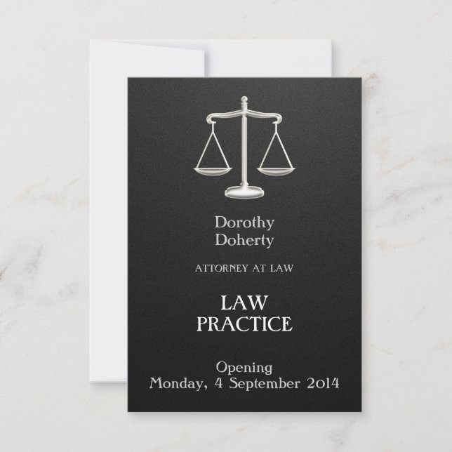 Elegant Law Practice Opening Announcement (Front)