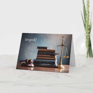 Elegant Law School Graduation Card with gavel