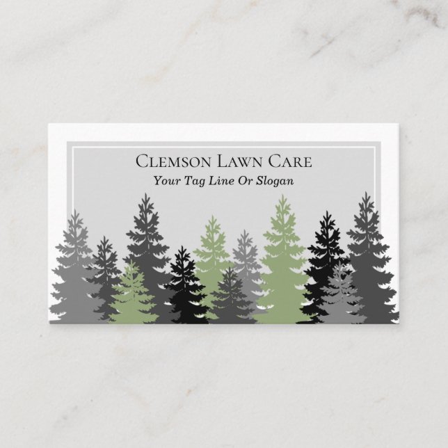 Elegant Lawn Care Professional Business Card (Front)