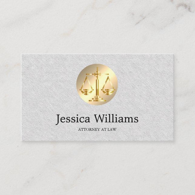 Elegant Lawyer Attorney at Law Notary Service Business Card (Front)
