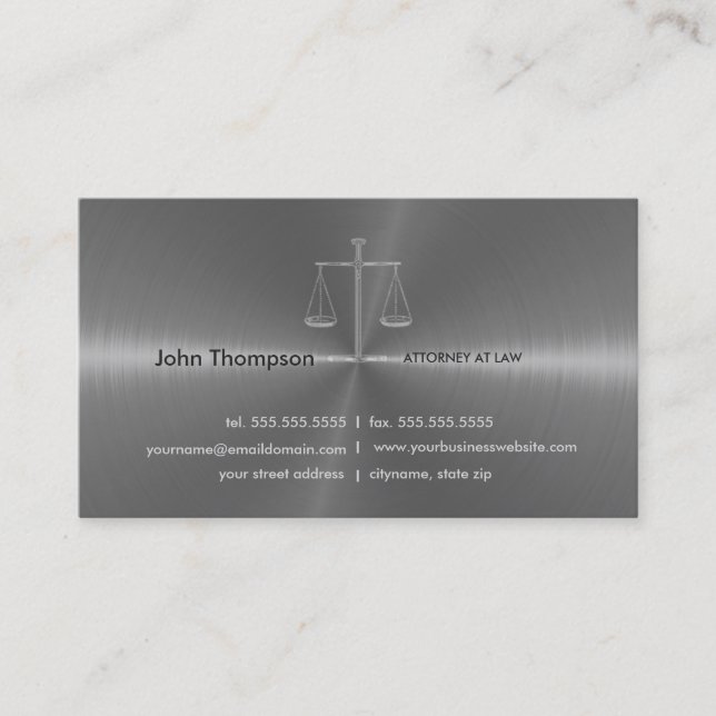 Elegant Lawyer / Attorney / Legal Business Card (Front)