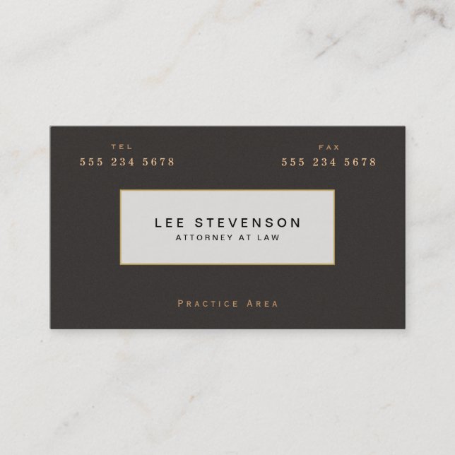 Elegant Lawyer Brown Suede Look Business Card (Front)
