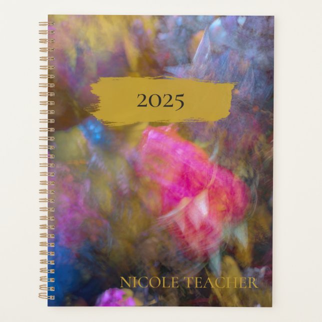 Elegant Leaf Abstract Art Planner (Front)