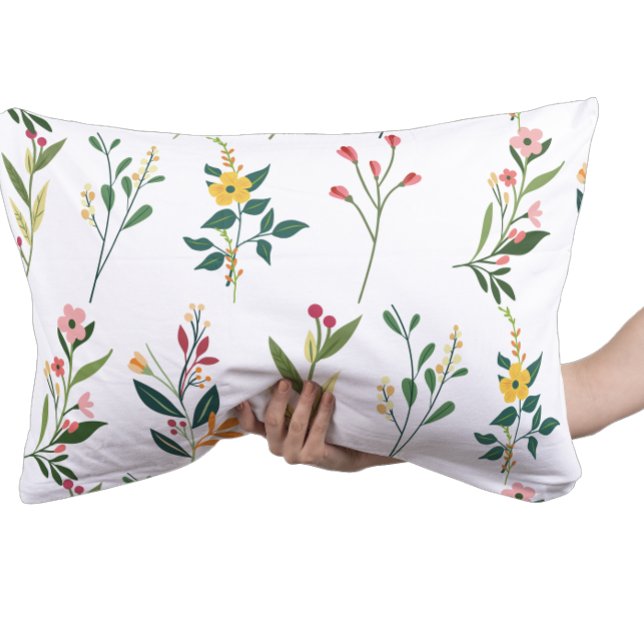 Elegant Leaf and Flower Pattern Custom Decorative Cushion (with hand)