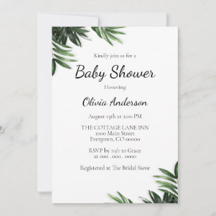 Elegant Leaf Baby Shower Invitation