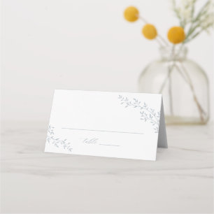 Elegant Leaf Branch Botanical Blue Wedding Table Place Card