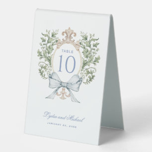 Elegant Leaf Crest Table Number