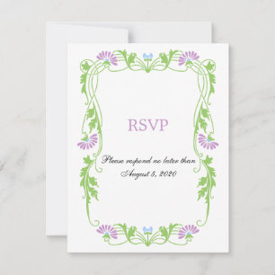 Elegant Leaf Florals and Swirls RSVP / Reply Cards