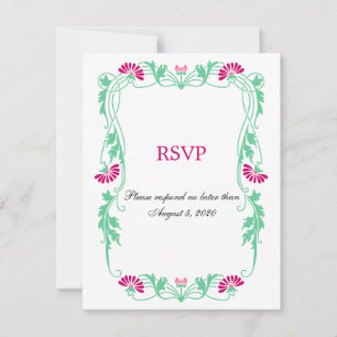 Elegant Leaf Florals and Swirls RSVP / Reply Cards
