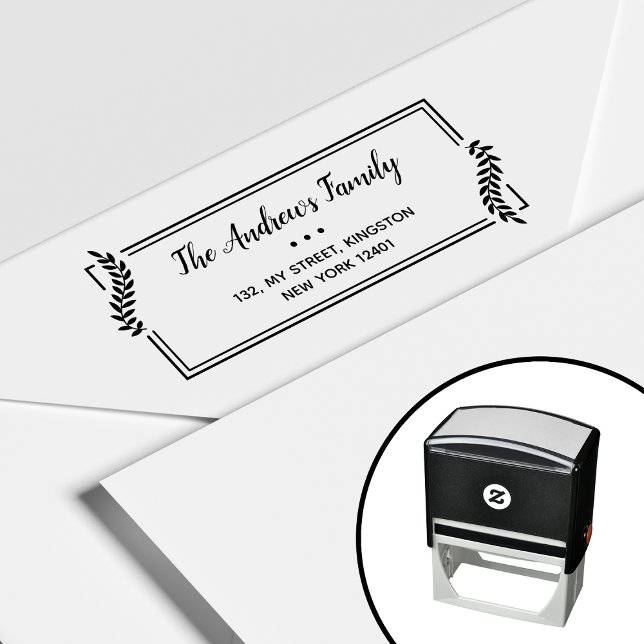 Elegant Leaf Frame Family Self-inking Stamp (Creator Uploaded)