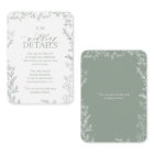 Elegant Leaf Sage Green Monogram Wedding Details