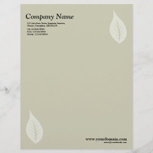 Elegant Leaf - Warm Beige Custom Letterhead