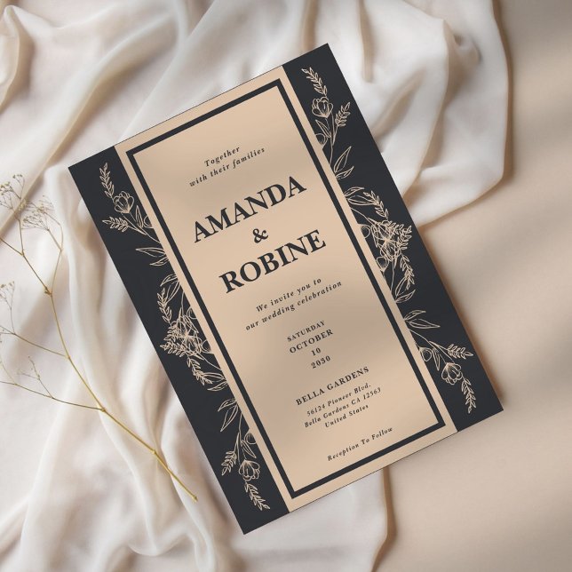 Elegant Leaf Wedding Invitation (Creator Uploaded)