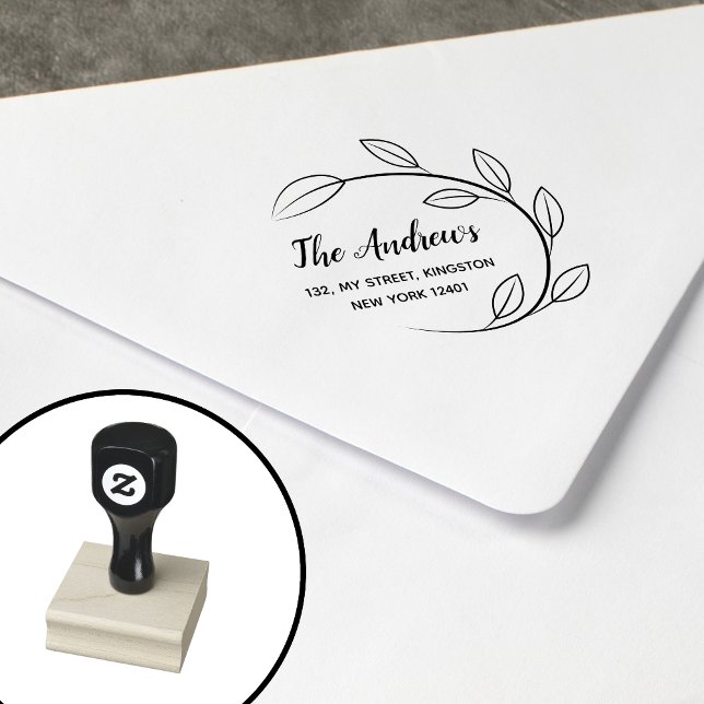 Elegant Leaf Wreath Family Rubber Stamp (Creator Uploaded)