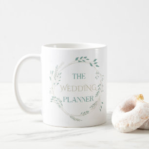 Elegant Leaf Wreath, Wedding Planner bridal Coffee Mug