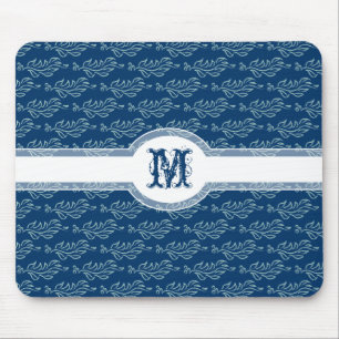 Elegant Leafy Art Nouveau Arts and Crafts Pattern Mouse Mat