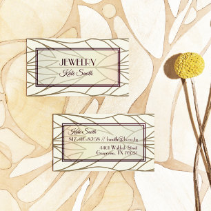 Elegant leafy design for jewellery store or maker business card