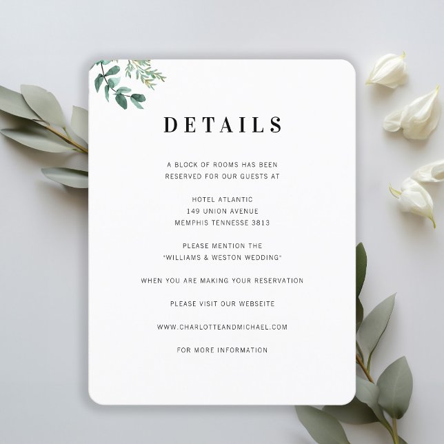 Elegant Leafy Details RSVP Card (Creator Uploaded)