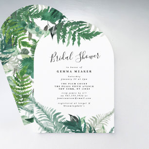 Elegant Leafy Greenery Arch Bridal Shower Invitation