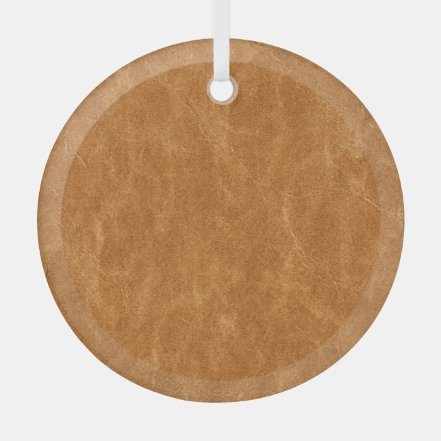 Elegant Leather Background Texture Glass Tree Decoration (Front)