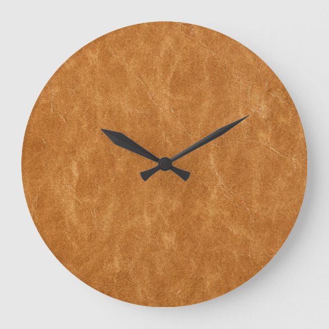 Elegant Leather Background Texture Large Clock (Front)