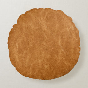 Elegant Leather Background Texture Round Cushion
