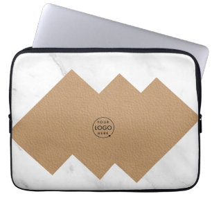 Elegant Leather Faux Marble masculine blush Laptop Sleeve
