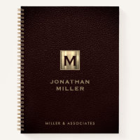 Elegant Leather Gold Initial Logo