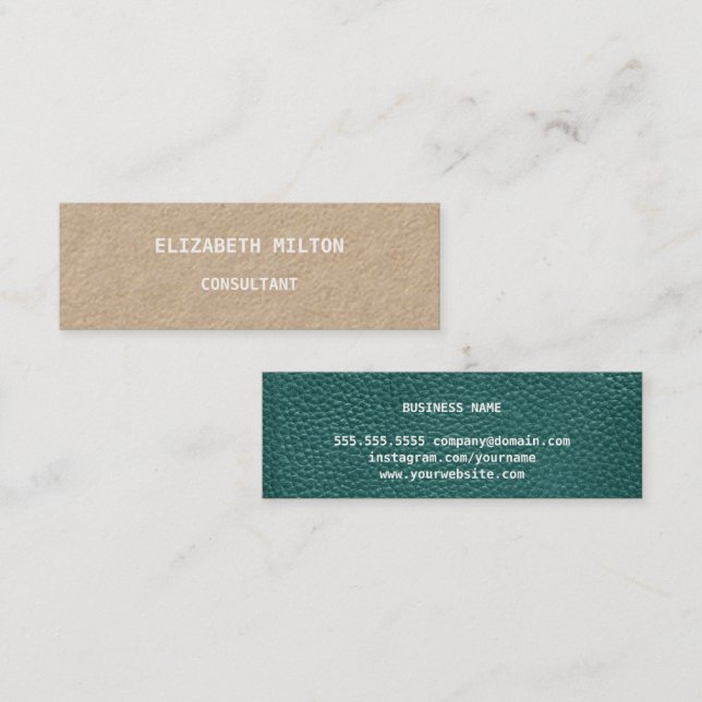 Elegant leather modern mini business card (Front/Back)