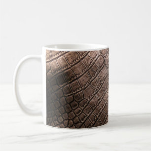 Elegant leather pattern close up. coffee mug