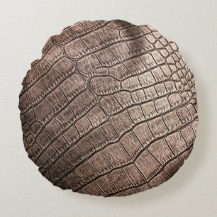 Elegant leather pattern close up. round cushion